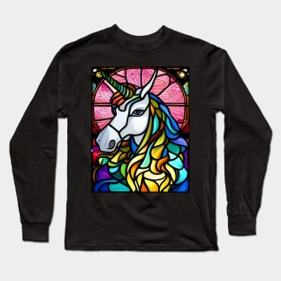 Stained Glass Unicorn Long Sleeve T-Shirt